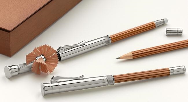 Graf von Faber-Castell Matita Perfetta - Perfect Pencil - Brown Wood - Platinum Plated